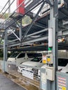 Tokyo, Japan - 23 November 2019: Two Storey Street Parking for Cars in Tokyo Royalty Free Stock Photo