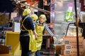 Tokyo, Japan - November 25 2013: Unidentified japanese female worker prepares for the shop openning in the morning at