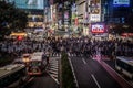 Tokyo, JAPAN - 17 November 2017: View from the Shibuya crossing. Royalty Free Stock Photo