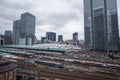 Many rwailway track lines in tokyo railway station Royalty Free Stock Photo