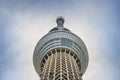 Close up top of Tokyo Sky Tree, the highest Radio tower free-standing structure in Japan. Royalty Free Stock Photo