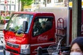 Tokyo, Japan, 26 October 2023: Coca-Cola delivery truck driving through the streets of Tokyo