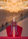 Hall of Japanese Takarazuka Theater overlooked by a large cristal chandelier in Yurakucho.