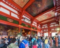 TOKYO, JAPAN - OCTOBER 31, 2017: Group of tourists at the altar