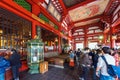 TOKYO, JAPAN - OCTOBER 31, 2017: Group of tourists at the altar