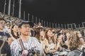 Japanese Baseball Fans on the Grandstand Royalty Free Stock Photo