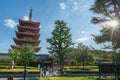 TOKYO, JAPAN - OCTOBER 07, 2015: Shrine Treasure House Gate Hozomon in Asakusa Tokyo, Kaminarimon