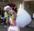 A Cotton Candy Seller in Tokyo, Japan