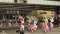 A traditional dance during the Nihonbashi-Kyobashi Matsuri festival in Tokyo Japan