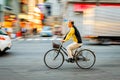 Unidentified old man riding bicycle at Ameya Yokocho the famous shopping area of Ueno District, Tokyo. Royalty Free Stock Photo