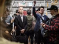 Tokyo, Japan - 10 11 19: people waiting to commute on a busy Tokyo train