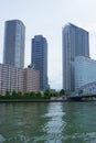 Apartment and office buildings on the Sumida River Tokyo Japan Royalty Free Stock Photo