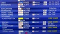 Tokyo / Japan - Sept 18 2018: Modern electronic departure board with schedule and flights number of diverse international airways