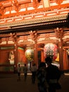 Tokyo, Japan. September 8, 2018- : Kaminarimon, Big Lantern hang over gate at Senso-ji temple. New Year at Asakusa temple at night Royalty Free Stock Photo