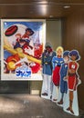 Poster and life sized standees of Japanese anime characters of Nadia The Secret of Blue Water.