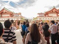 Tokyo, Japan. Septembre 8 2018. People walking and pray in Asakusa Senso-ji Temple in Asakusa.