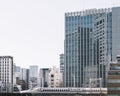 Tokyo, Japan - Shinkansen, Japanese bullet train running through the city. Royalty Free Stock Photo