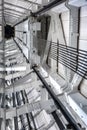 Tokyo, Japan, 04/13/2019: Sky Tree elevator shaft. Inside view. Vertical