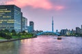 Tokyo, Japan skyline on the Sumida River Royalty Free Stock Photo