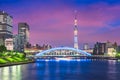 Tokyo, Japan skyline on the Sumida River Royalty Free Stock Photo