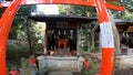 Tokyo, Japan. A small shrine in the fresh green