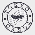 Tokyo, Japan Stamp Postal. A Map Silhouette Seal. Passport Round Design. Vector Icon Design Retro Travel. Royalty Free Stock Photo