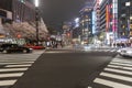 Tokyo, Japan, 04/08/2017: Street of a modern night metropolis with illumination