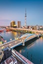 Tokyo, Japan Sumida River Skyline Royalty Free Stock Photo