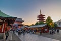 Tokyo, Japan sunset city skyline at Asakusa Temple (Senso-Ji) Royalty Free Stock Photo