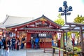 TOKYO, JAPAN: Tourists are visiting Senso-ji temple located at Asakusa area, Tokyo, Japan Royalty Free Stock Photo