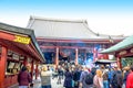 TOKYO, JAPAN: Tourists are visiting Senso-ji temple located at Asakusa area, Tokyo, Japan Royalty Free Stock Photo