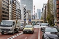 Tokyo, Japan, 04/08/2017. Traffic jam on a city street