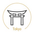 Tokyo, Japan Vector Line Icon
