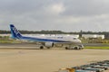 TOKYO - JULY 2018: All Nippon Airways ANA aircraft at Narita International Airport, Japan