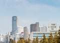 TOKYO - JUNE 1, 2016: Buildings of Jinnan and Shibuya over railway tracks. Tokyo attracts more than 5 million foreign visitors Royalty Free Stock Photo