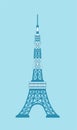 Tokyo landmark building / architecture illustration Tokyo tower