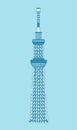Tokyo landmark building flat illustration | Tokyo sky tree