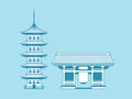 Tokyo landmark building illustration | Asakusa temple