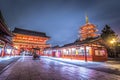 Tokyo - May 20, 2019: Night shot of the Sensoji temple in Asakusa, Tokyo, Japan Royalty Free Stock Photo