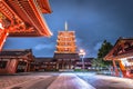 Tokyo - May 20, 2019: Night shot of the Sensoji temple in Asakusa, Tokyo, Japan Royalty Free Stock Photo