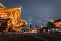 Tokyo - May 20, 2019: Night shot of the Sensoji temple in Asakusa, Tokyo, Japan Royalty Free Stock Photo