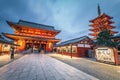 Tokyo - May 20, 2019: Night shot of the Sensoji temple in Asakusa, Tokyo, Japan Royalty Free Stock Photo