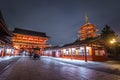 Tokyo - May 20, 2019: Night shot of the Sensoji temple in Asakusa, Tokyo, Japan Royalty Free Stock Photo