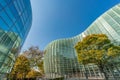 Autumn colors, Fall foliage around Park and Garden near National Art Center. Located in Roppongi, Minato Ward, Tokyo, Japan Royalty Free Stock Photo