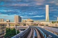 Tokyo monorail transportation system line in Odaiba Royalty Free Stock Photo