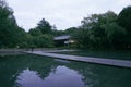 Tokyo National Museum, Ueno Park at dusk. Artificial pond