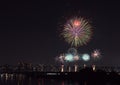 Tokyo odaiba bay fireworks Royalty Free Stock Photo