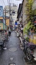 Tokyo old town streets with small restaurants