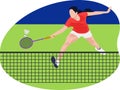 Female badminton player beautiful illustration.