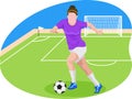 Female footballer sports beautiful illustration.
